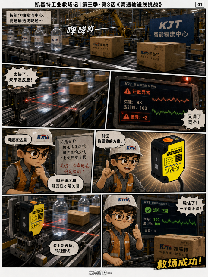 凱基特工業(yè)救場記｜KJT-50M TOF激光光電傳感器