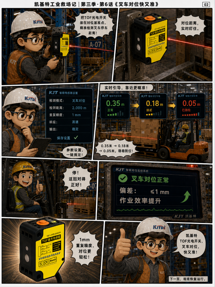 凱基特工業(yè)救場記｜KJT-HWCJ-50M TOF光電開關(guān)  ：強光、對位、缺料、雨霧，一個個穩(wěn)??！
