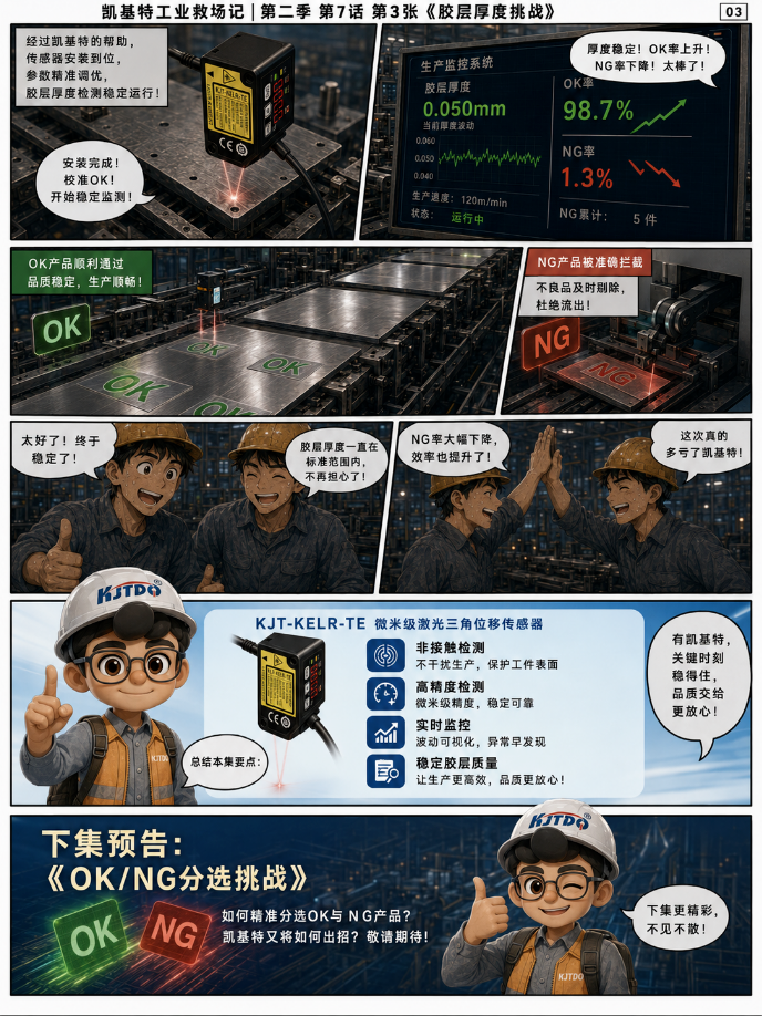 工業(yè)救場(chǎng)記｜CMOS微型激光位移傳感器：膠層厚度、OK/NG分選、微小零件漏裝