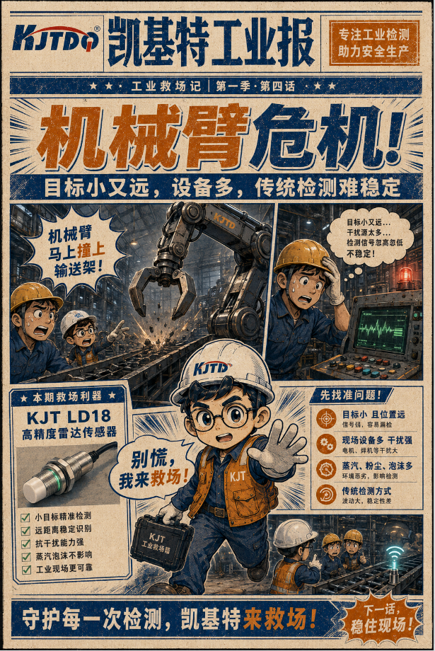 工业专刊第4期 | 机械臂差点“抓错人”？8°窄波束，KJT-LD18锁定真正目标！