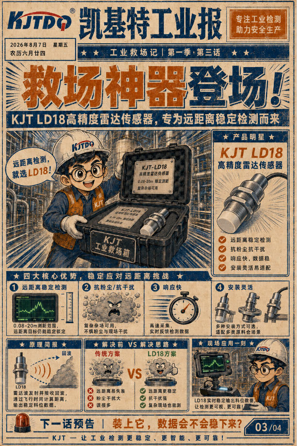 工业专刊第三期 | 距离一拉长,信号就开始“飘”?KJT-LD18 稳住远距离料位检测 工业专刊第三期 | 距离一拉长,信号就开始“飘”?KJT-LD18 稳住远距离料位检测
