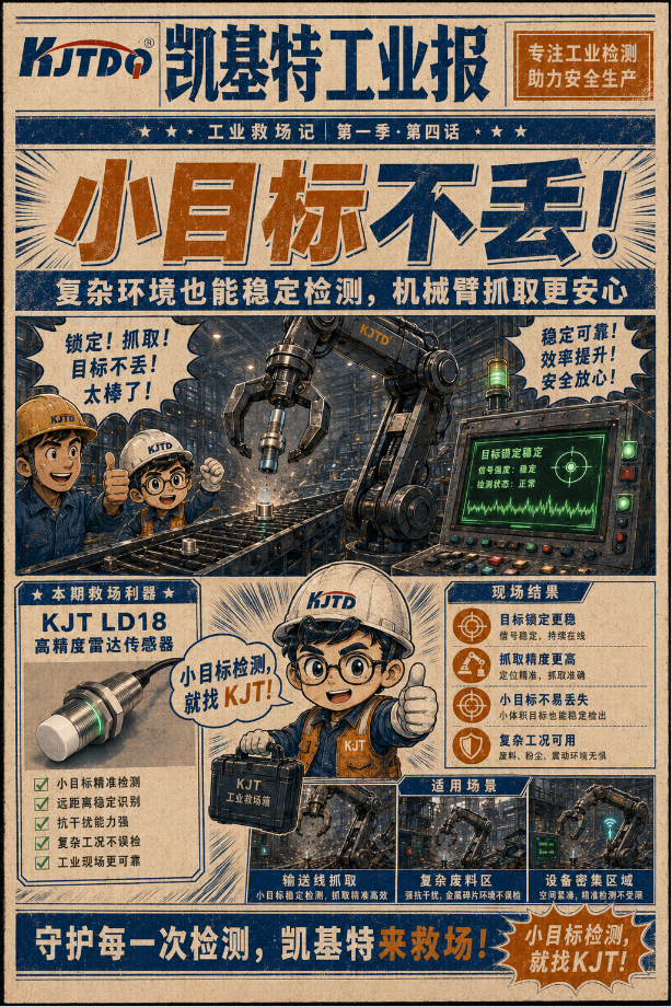 工业专刊第4期 | 机械臂差点“抓错人”？8°窄波束，KJT-LD18锁定真正目标！