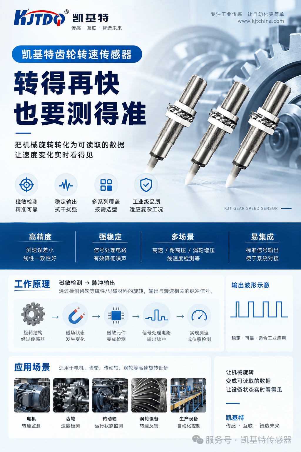 产品推荐 | 凯基特齿轮转速传感器，转得再快，也要测得准！